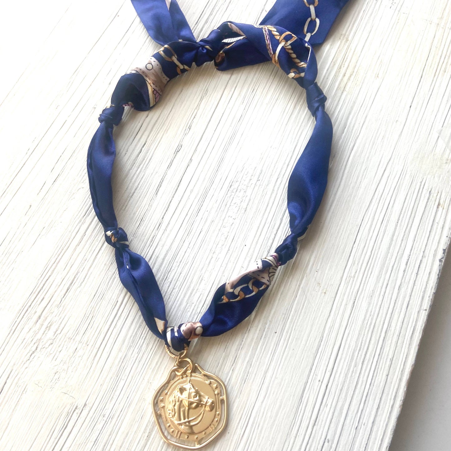 Scarf necklace knotted Lord’s Prayer Van Gogh starry night