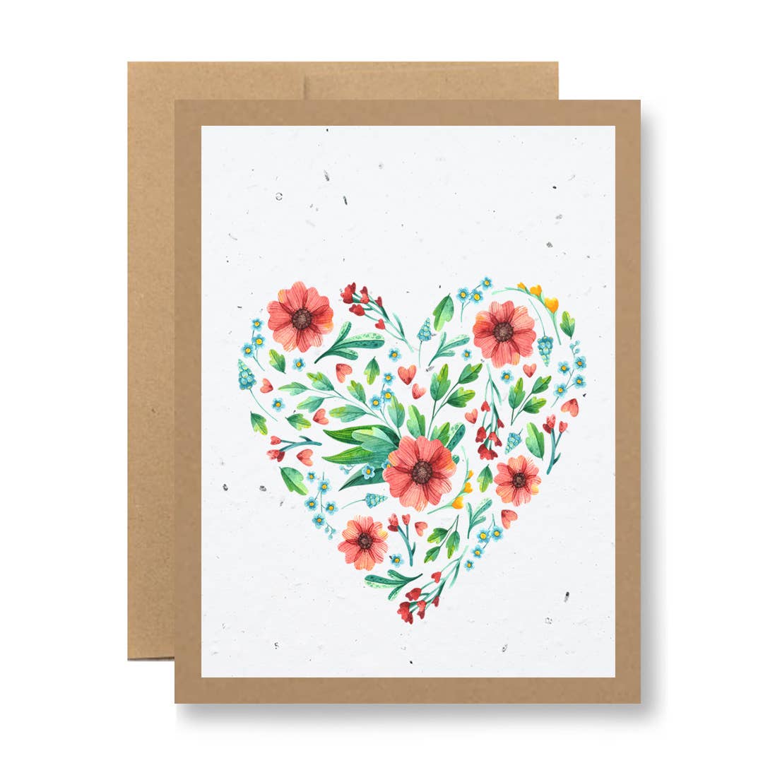 Plantable Greeting Card - {Watercolor heart}