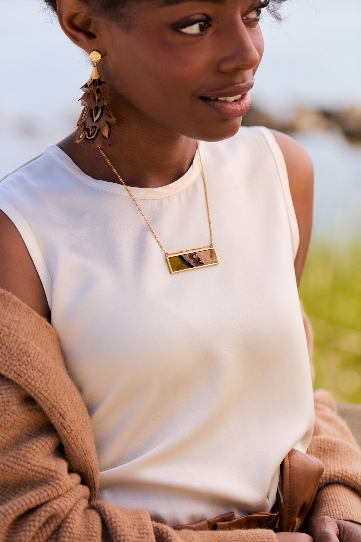 Brackish Greys Bar Pendant