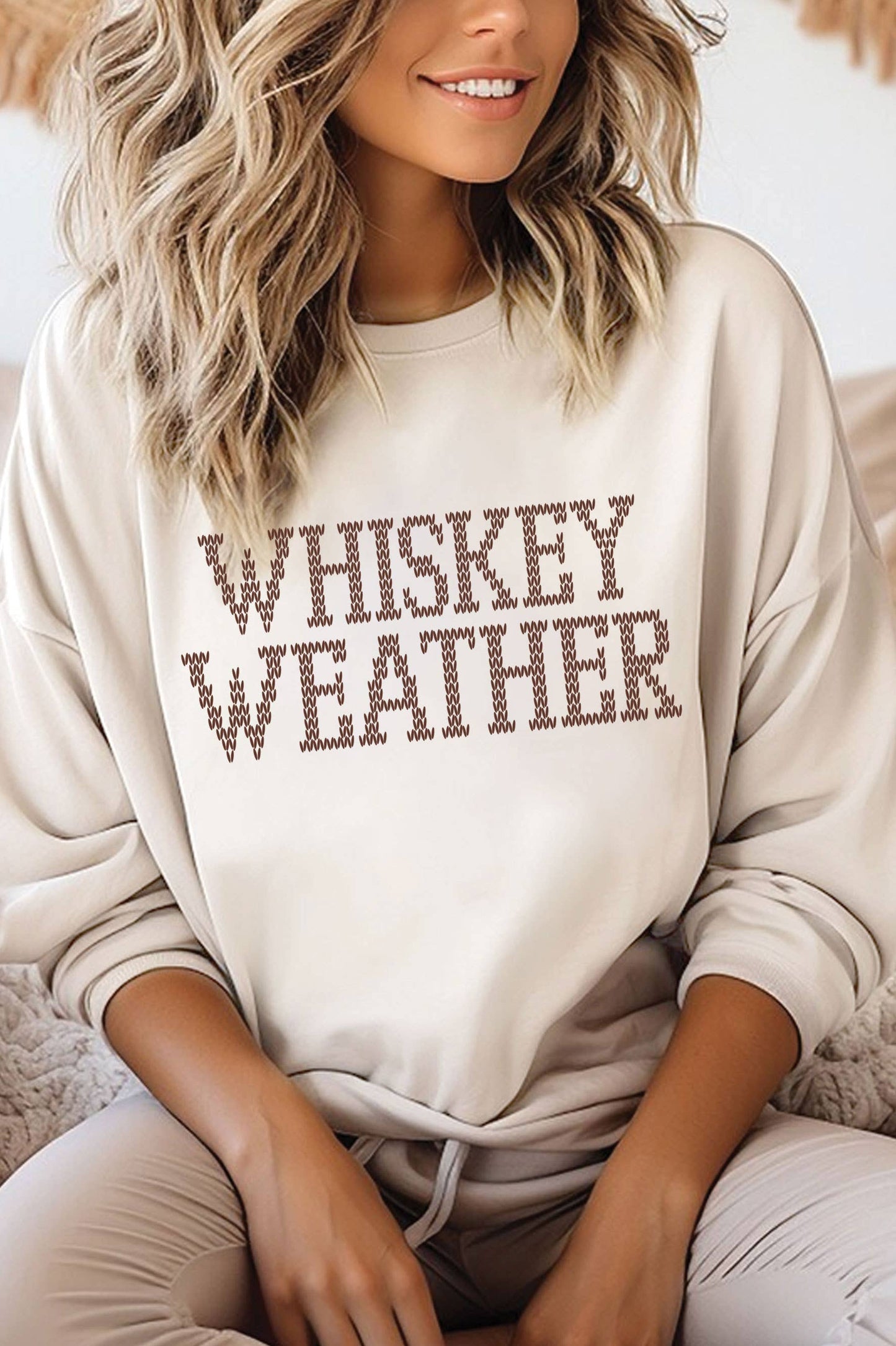 WHISKEY WEATHER GRAPHIC BRUSHED SWEATSHIRTS