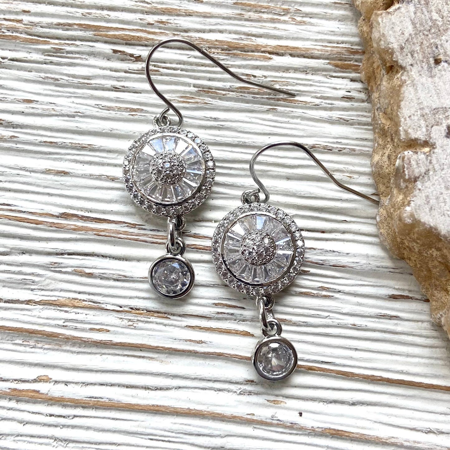 Sparkly crystal earrings prom bridal boutique