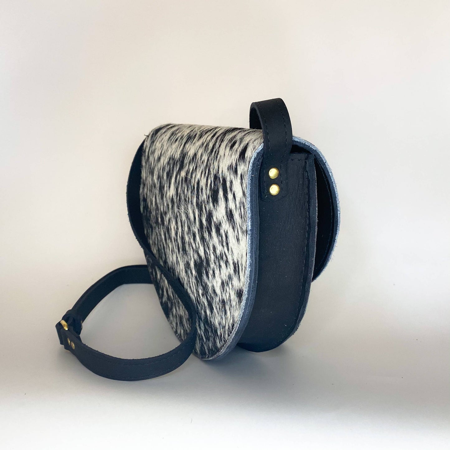 Fur-On-Hide Ring Saddle Bag