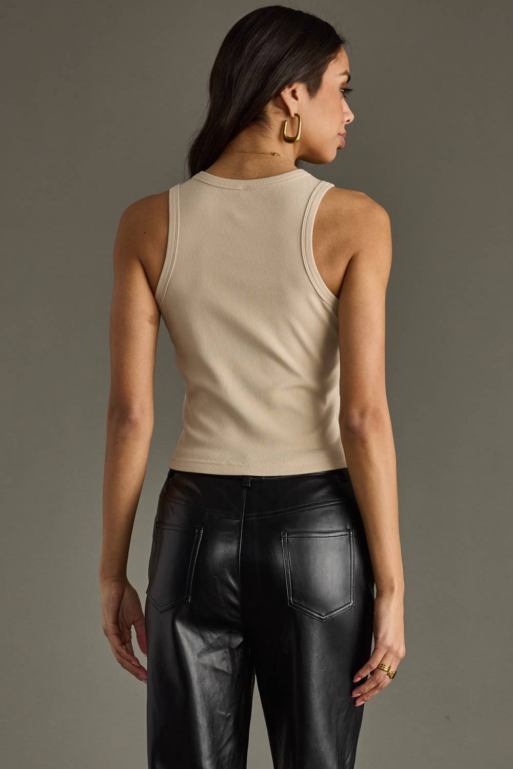 Beige Whiskey Weather Tank Top