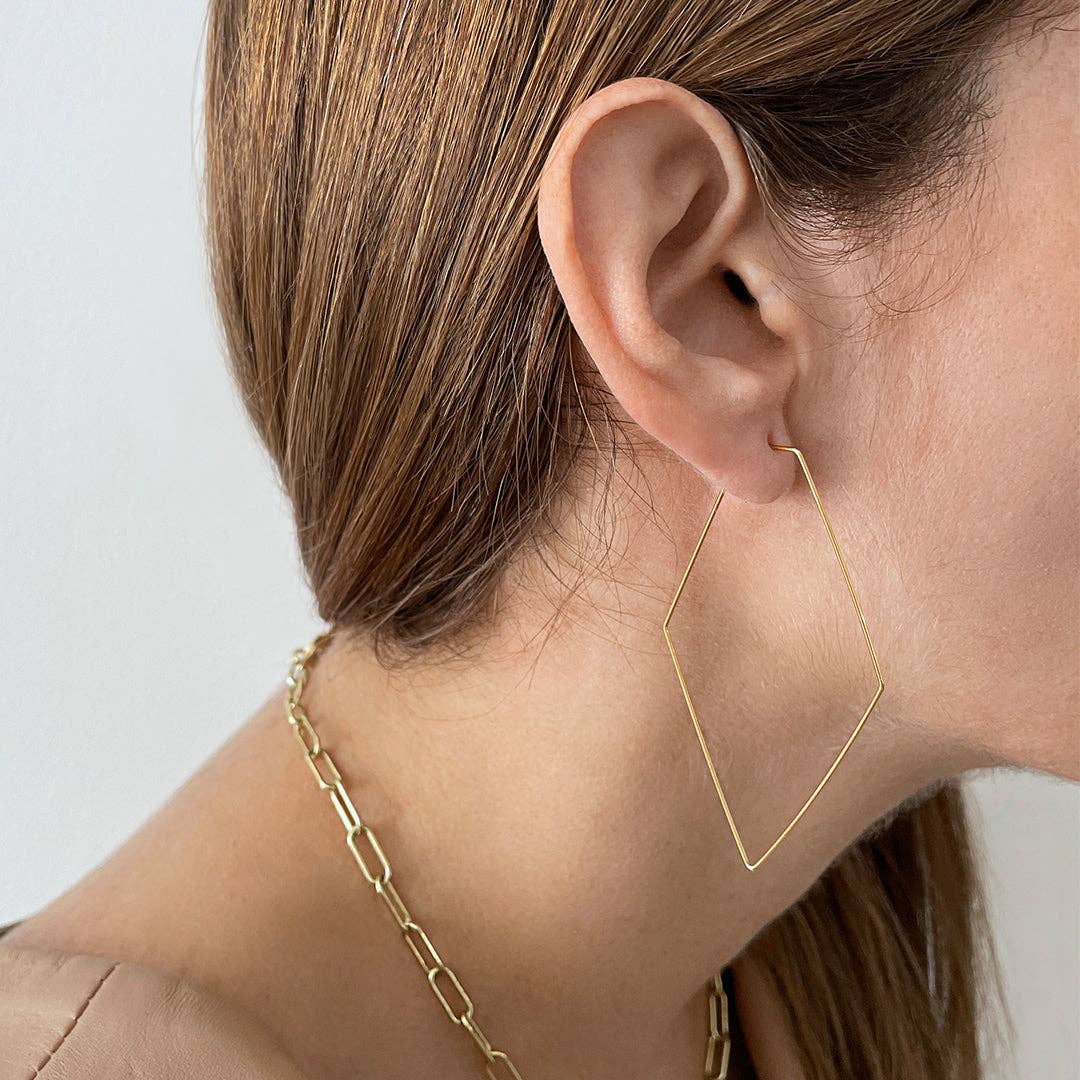 Geometric Hoops gold