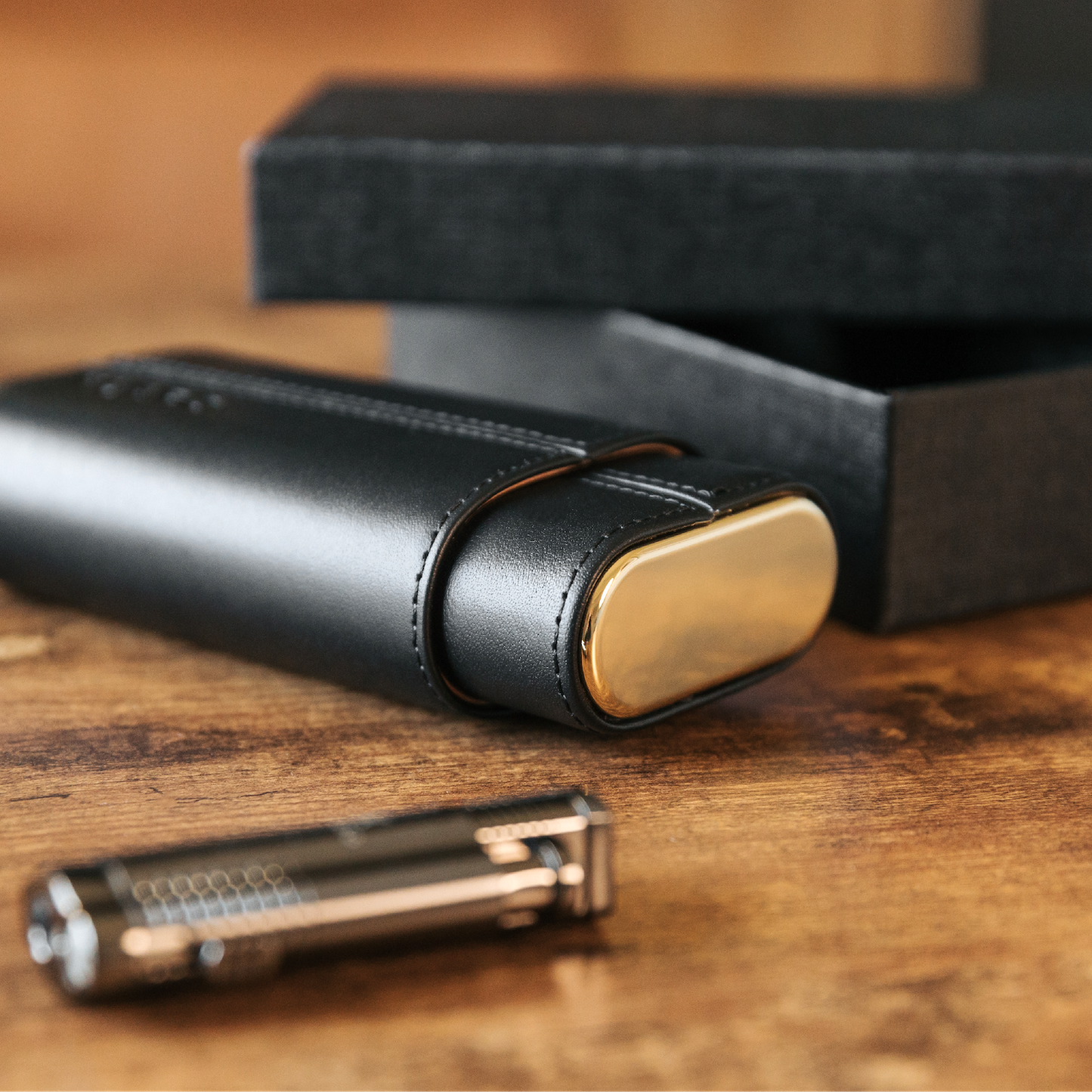 Premium 3 Cigar Travel Case - Black