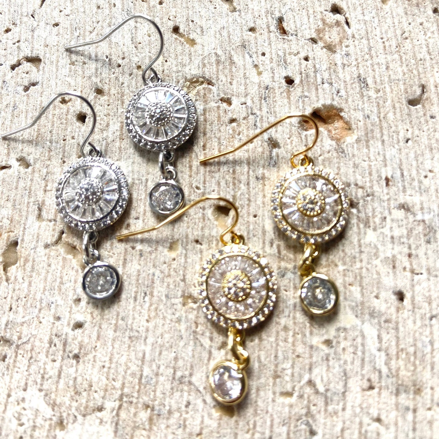 Sparkly crystal earrings prom bridal boutique