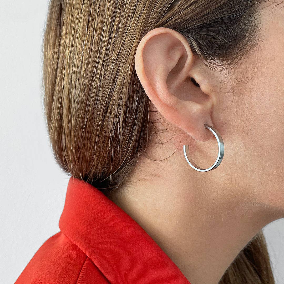 Flat Hoops silver gold