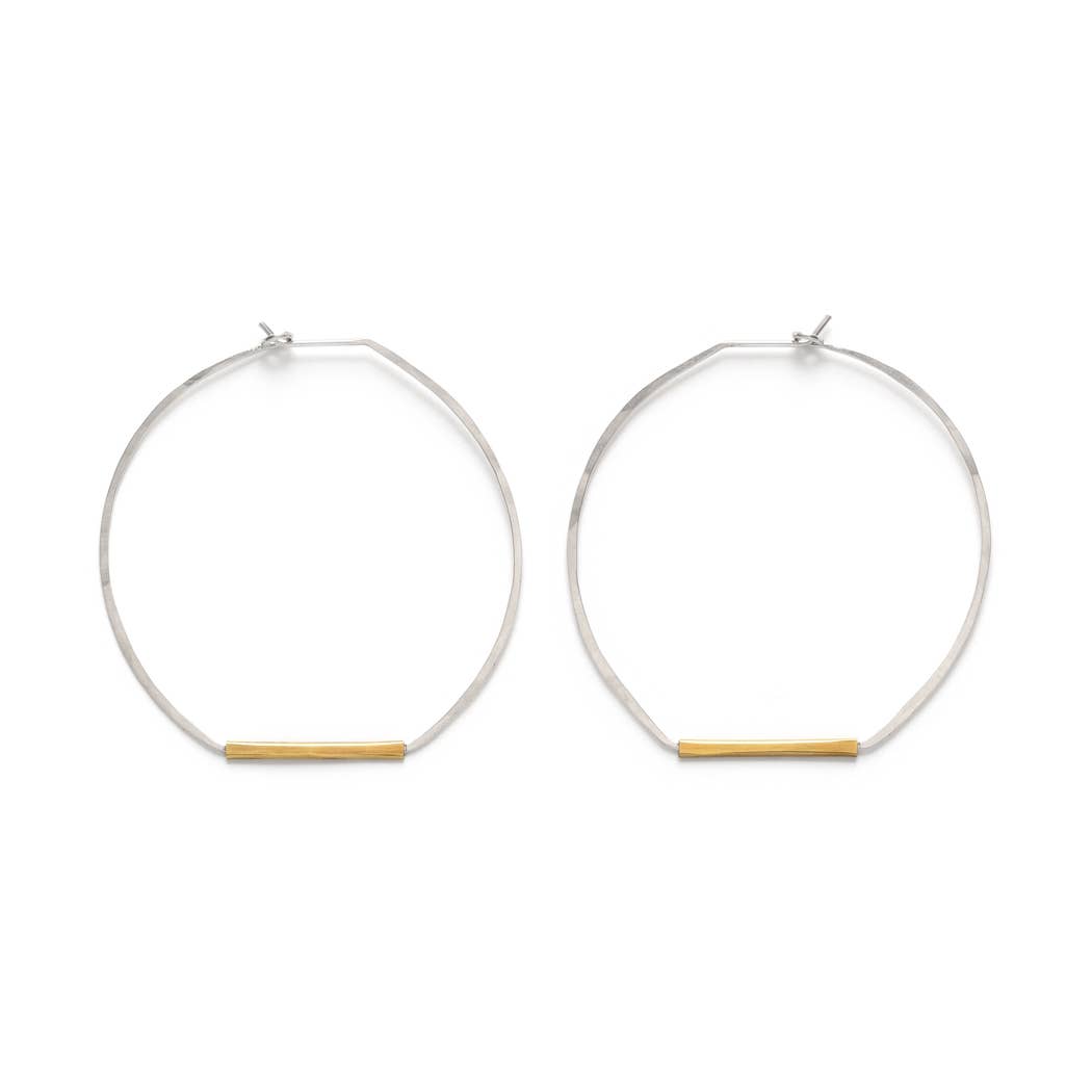 Handcrafted Mixed Metal Hoops