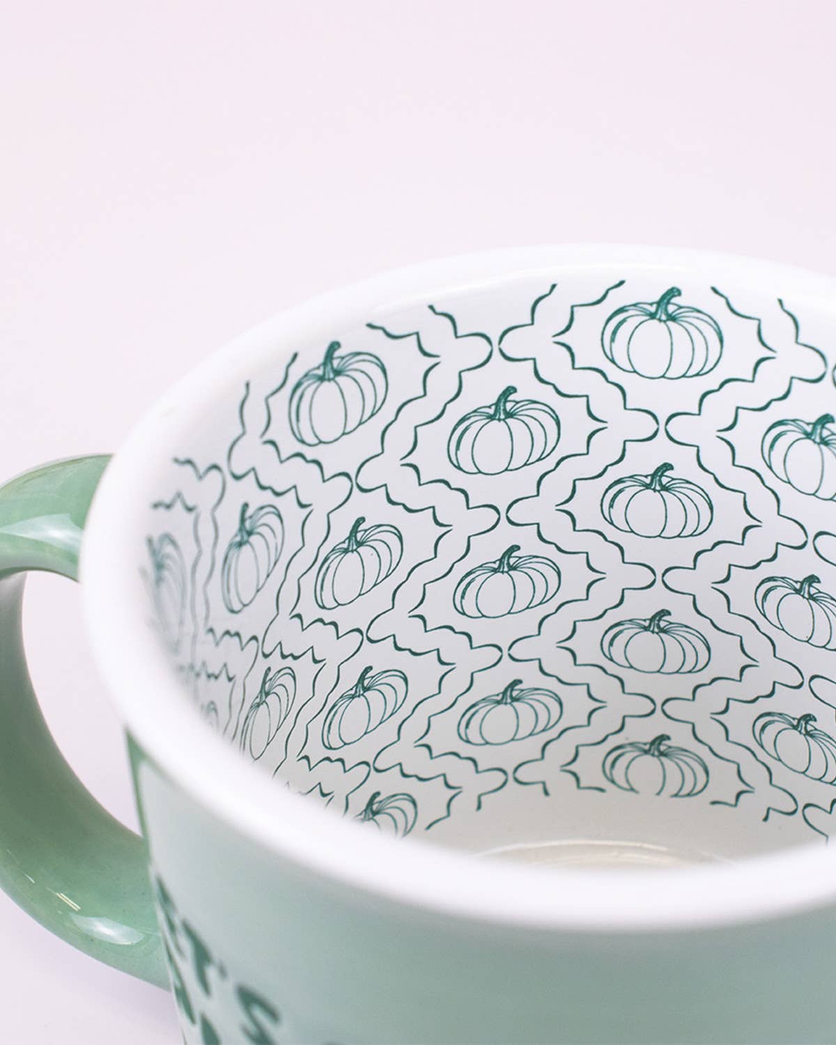 Let's Give 'Em Pumpkin Mug Teal 140z.