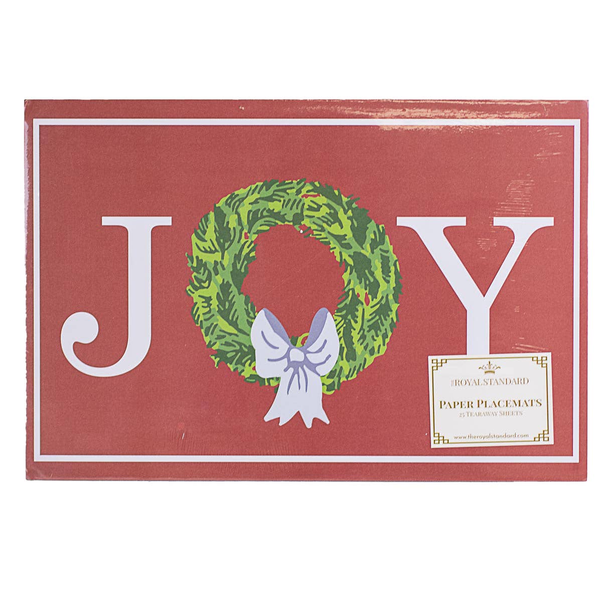 Grand Joy Wreath Paper Placemat Red/Green/Blue 18.5x12.5 Set of 25