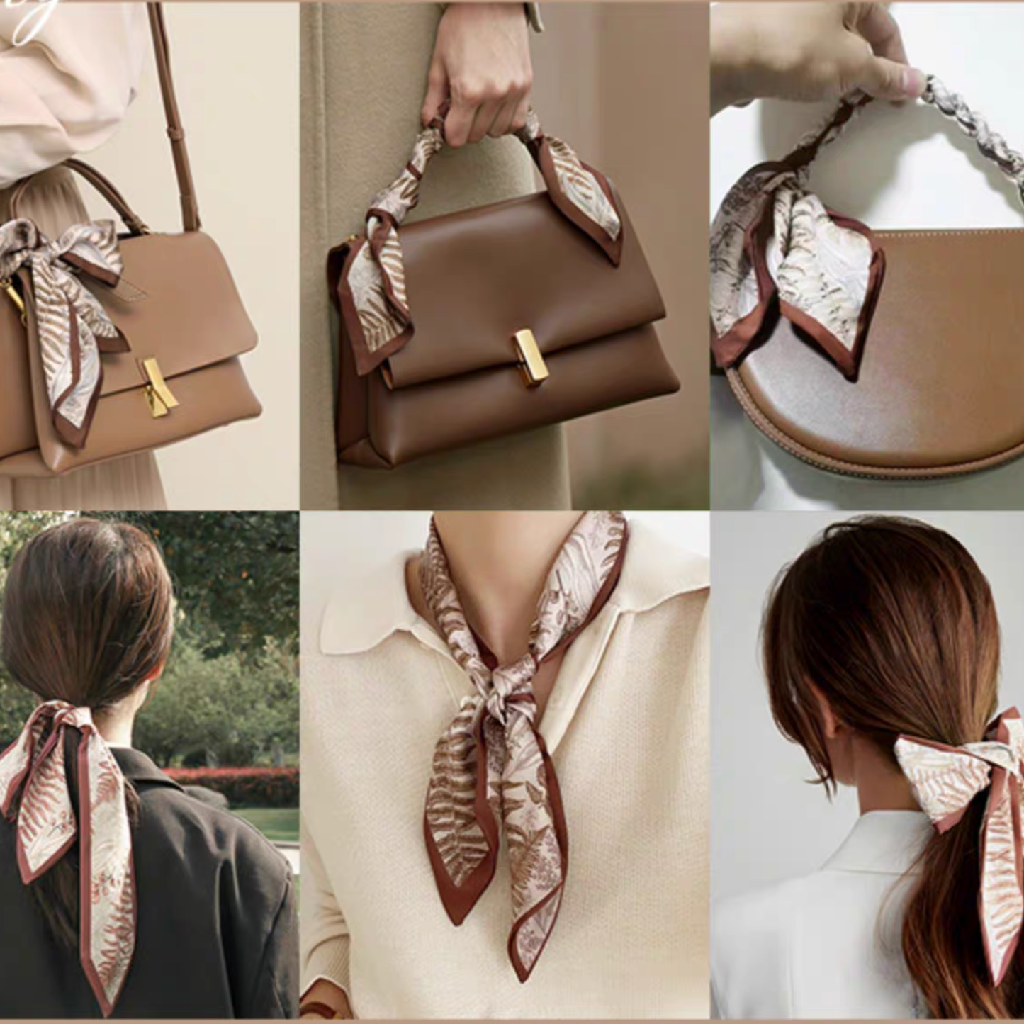 Silk Twilly Scarf Neck Scarf for Handbag Accessory Women