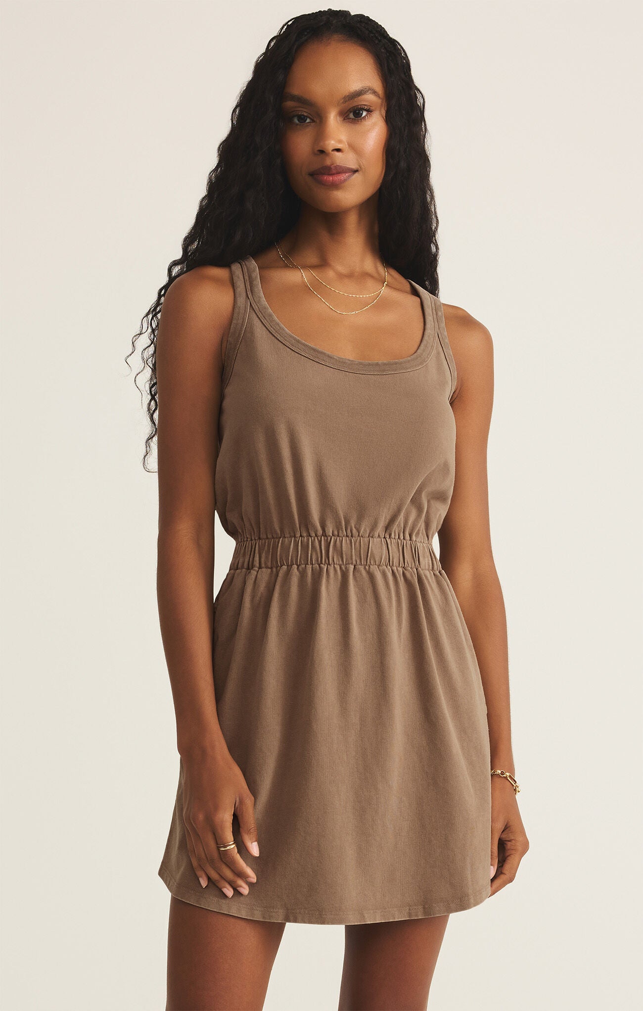 Z Supply Keegan Mini Dress (Iced Coffee)