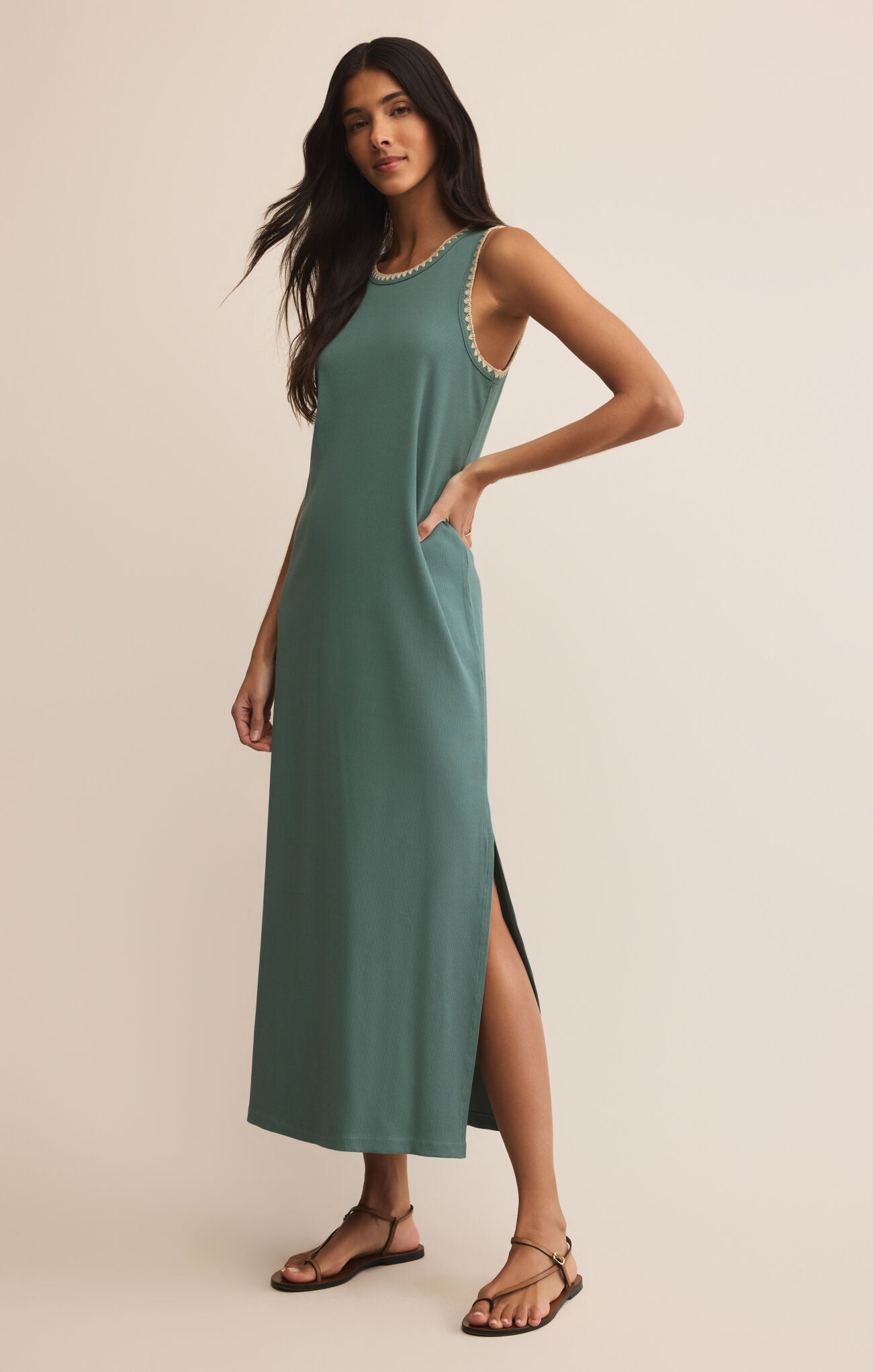 Z Supply Delamer Midi Dress (Sea Pine)