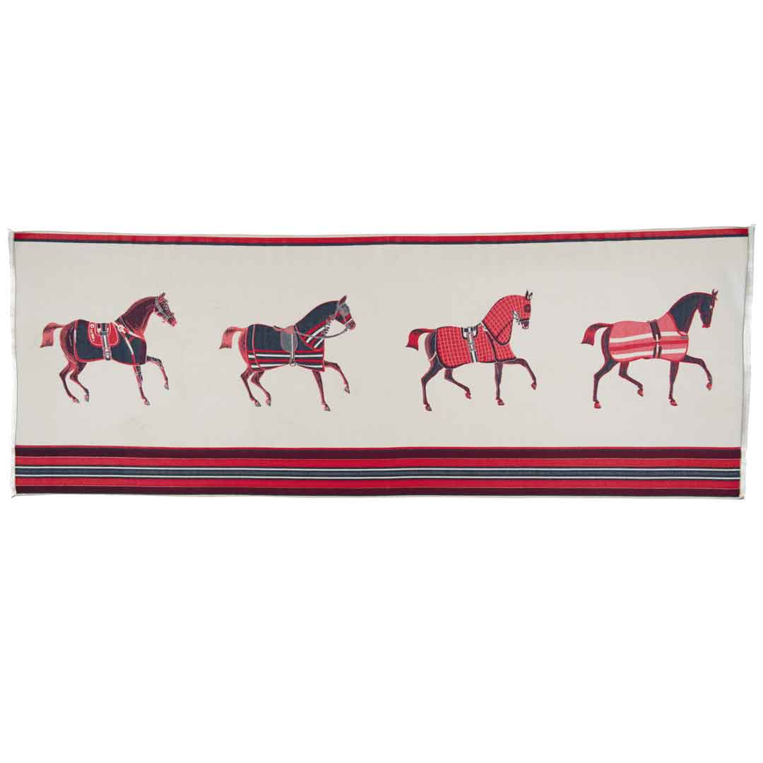 Equus - Crimson Equestrian Motif Luxe Shawl