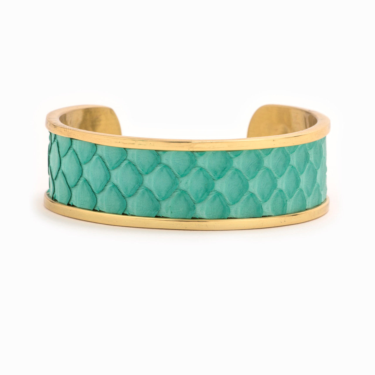 T&T Gold with turquoise python skin cuff