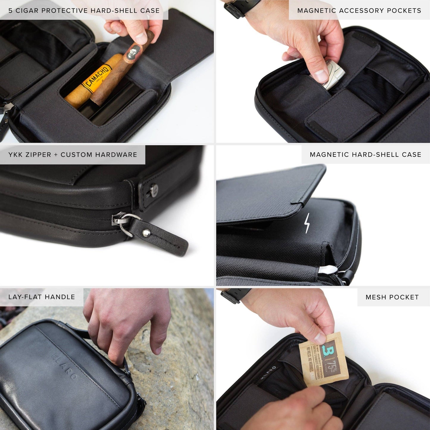 Black Flint Travel Leather Cigar