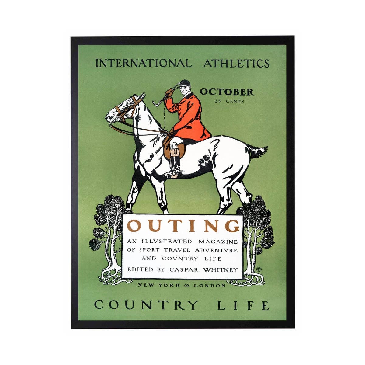 Country Life Vintage Horse Poster In Green
