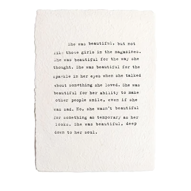 Handmade Paper Print - She Was Beautiful - 12”x16