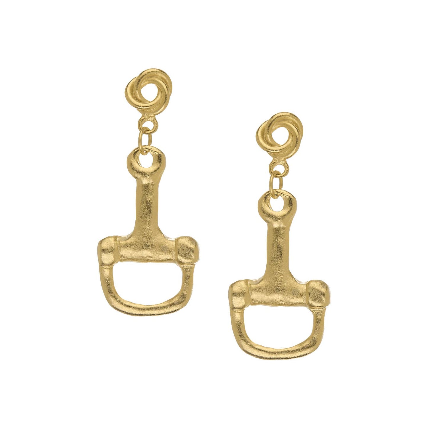 Gold Horse Bit Knot Post Earrings
