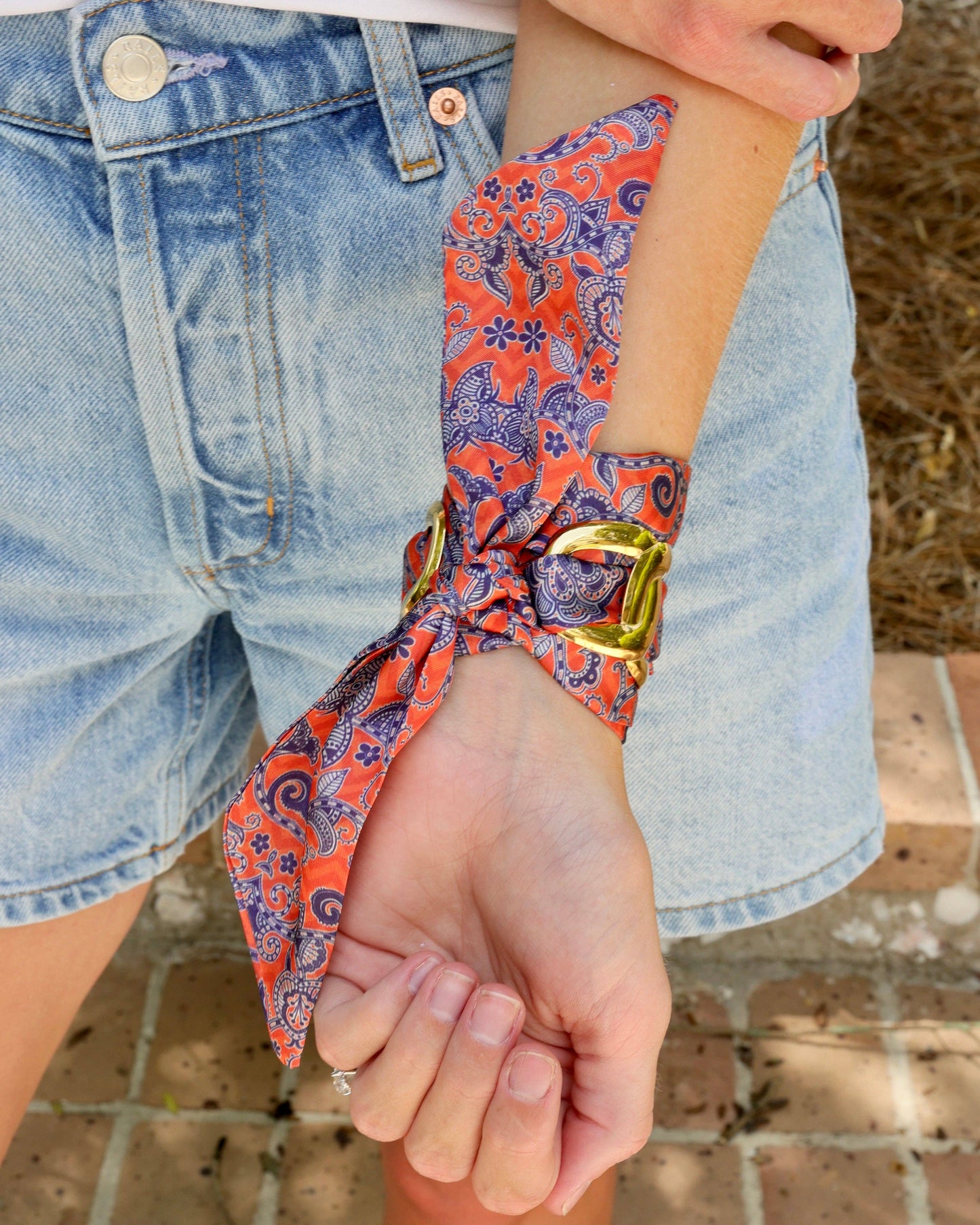 Serafina Scarf Bracelet Blue Orange