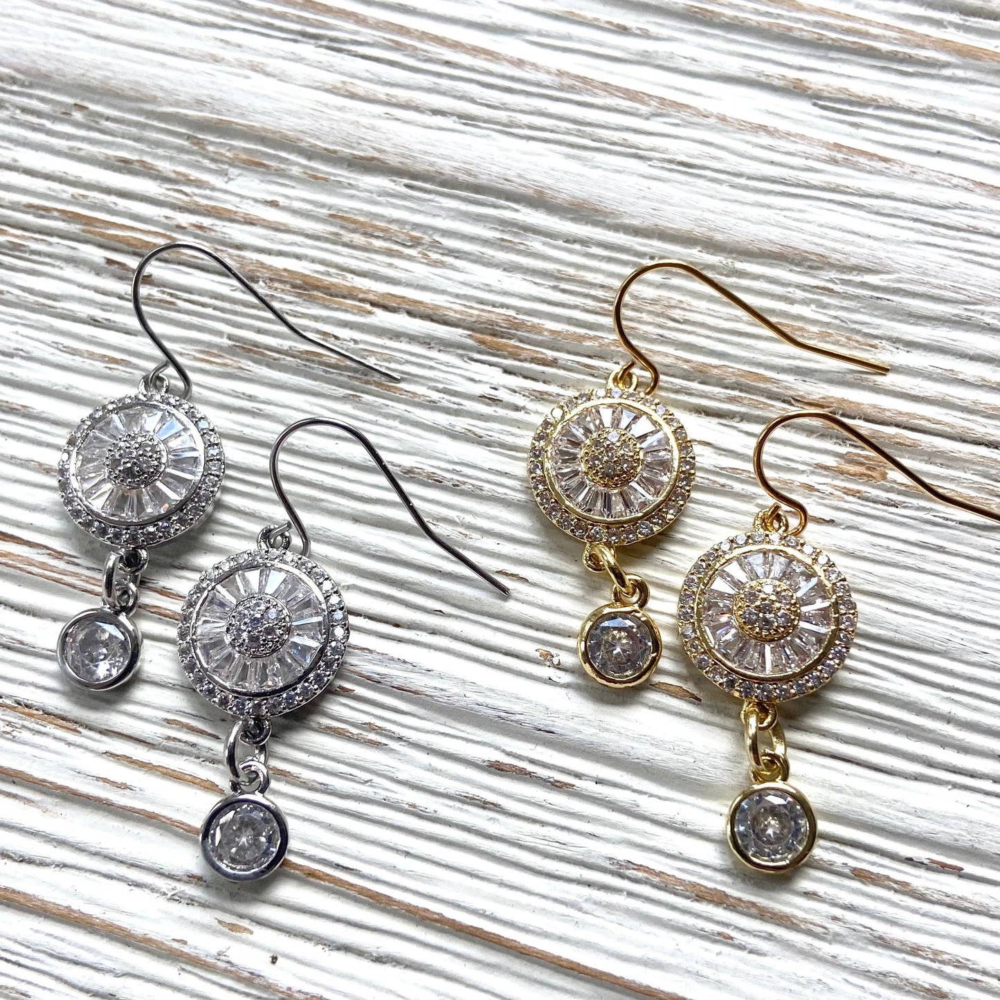 Sparkly crystal earrings prom bridal boutique