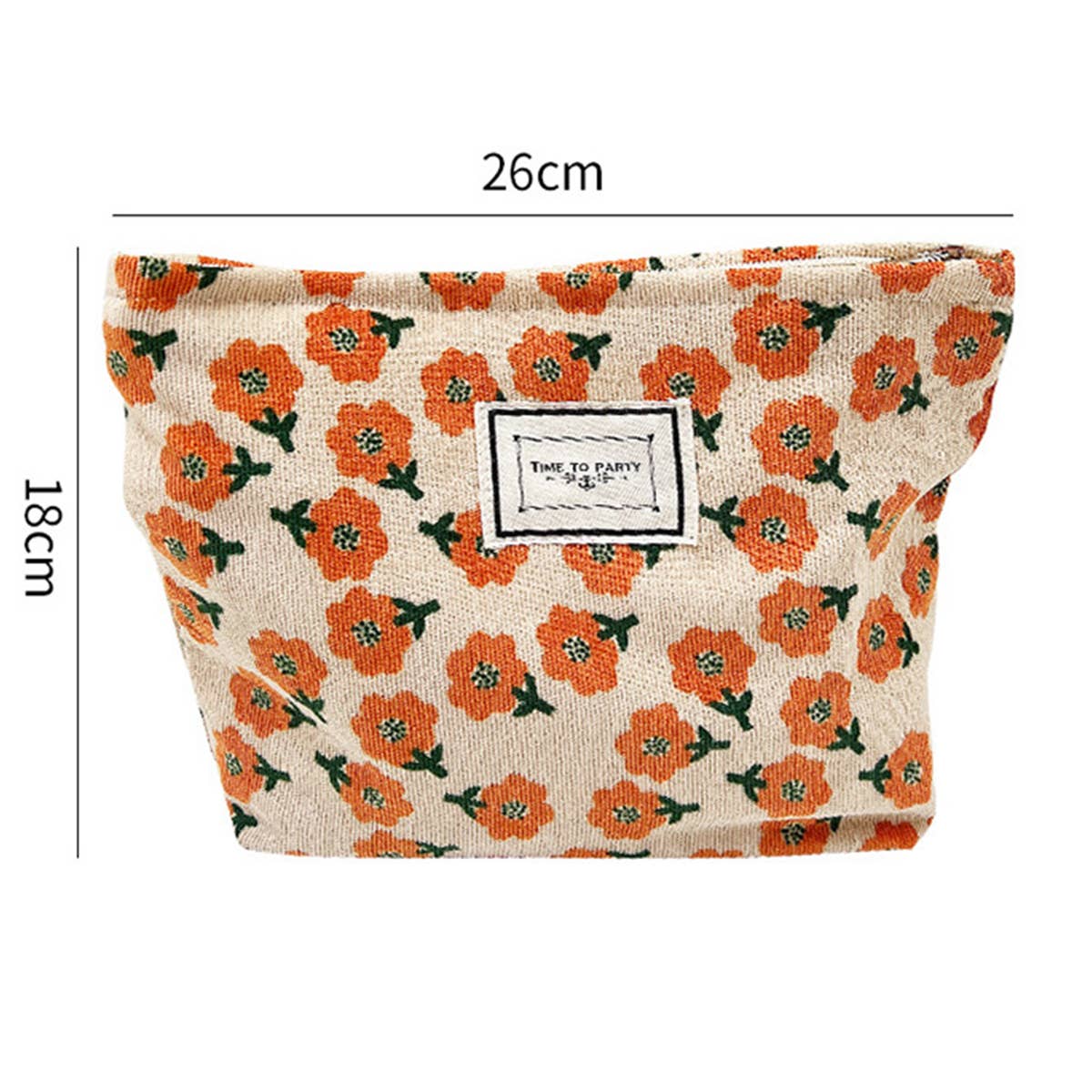 CORDUROY RETRO FLORAL LARGE CAPACITY MAKEUP BAG_CWAB1221