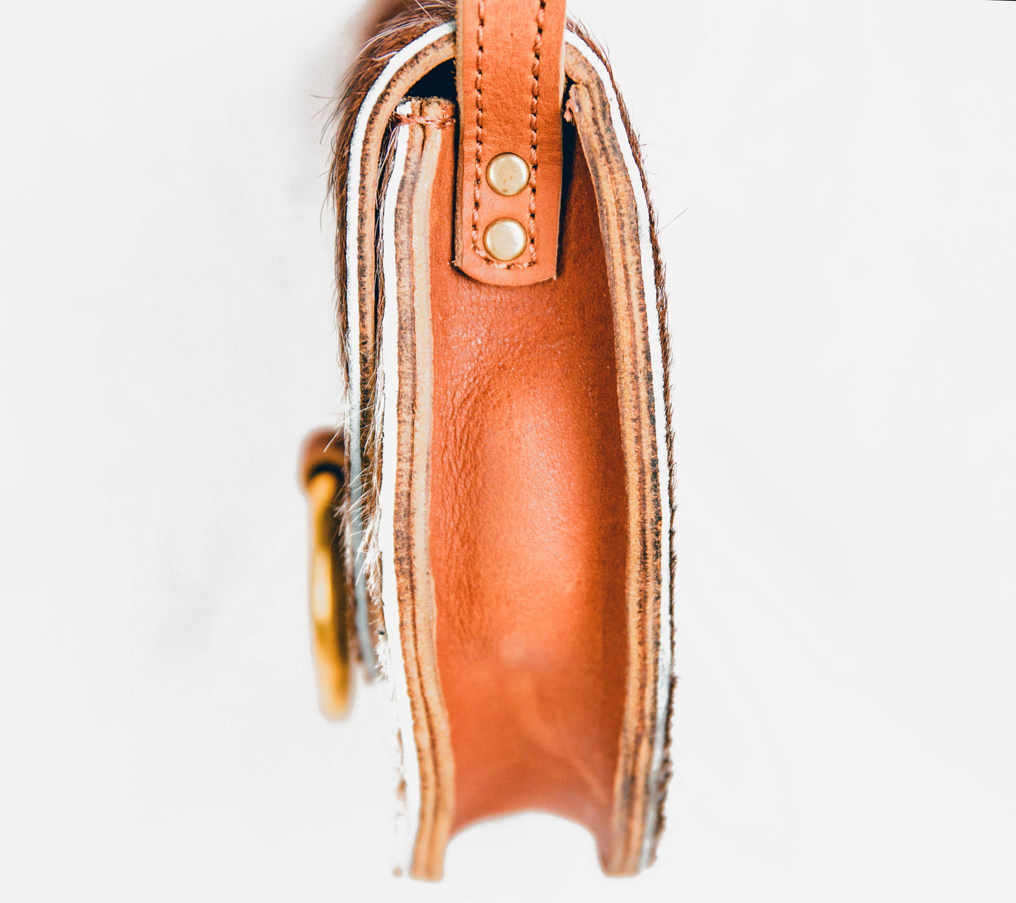 Fur-On-Hide Ring Saddle Bag