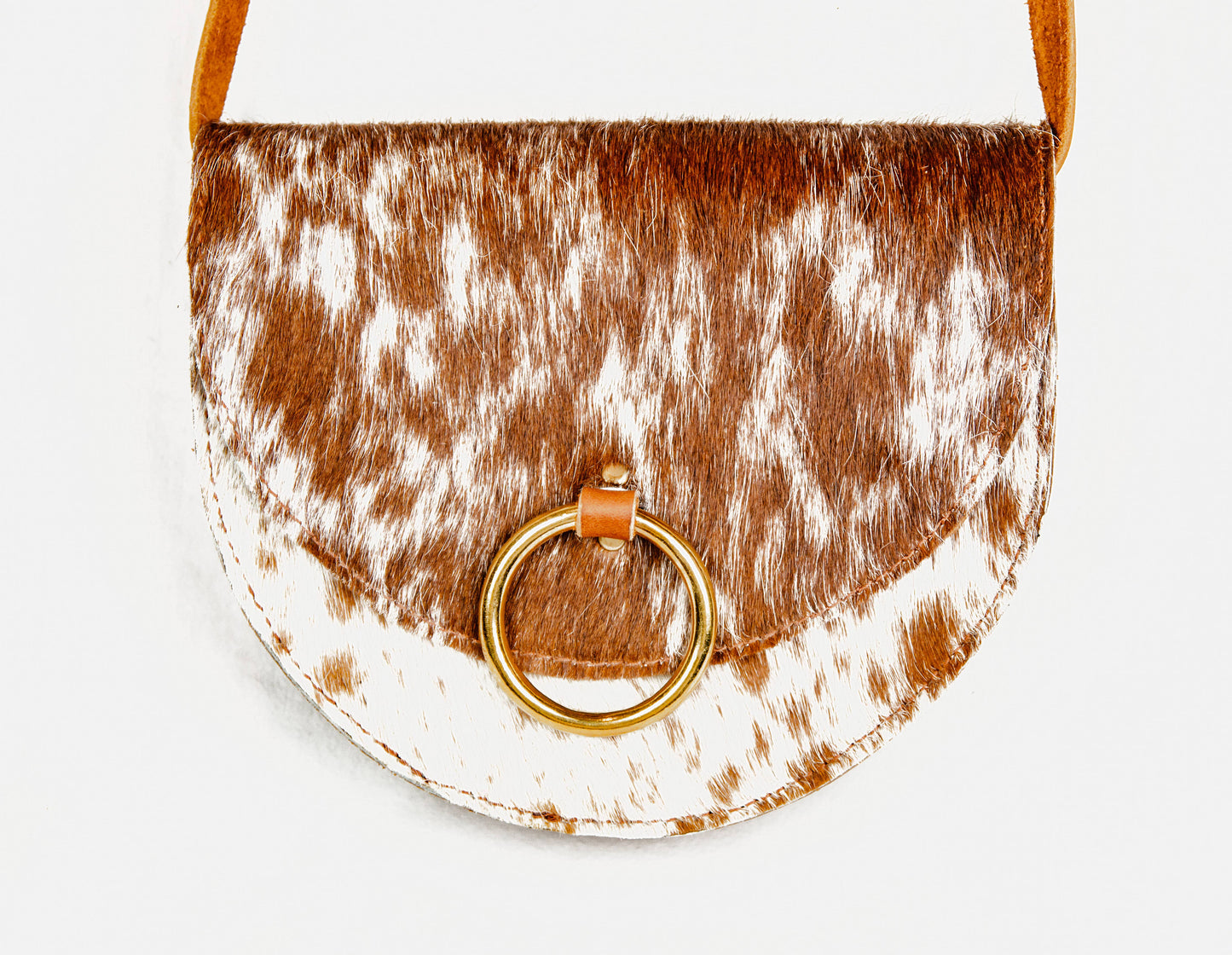 Fur-On-Hide Ring Saddle Bag