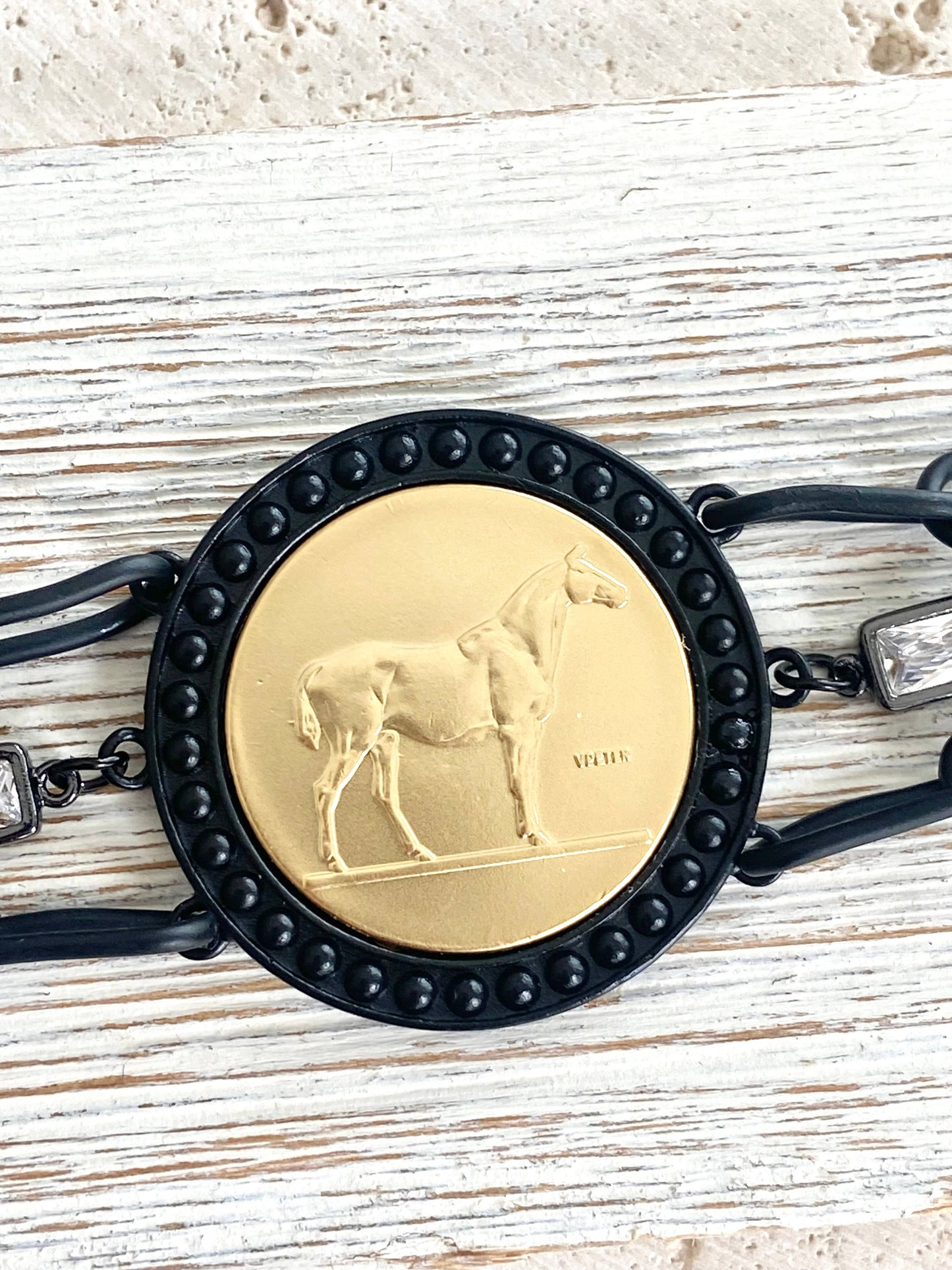 Horse jewelry coin bracelet country western derby equestrian