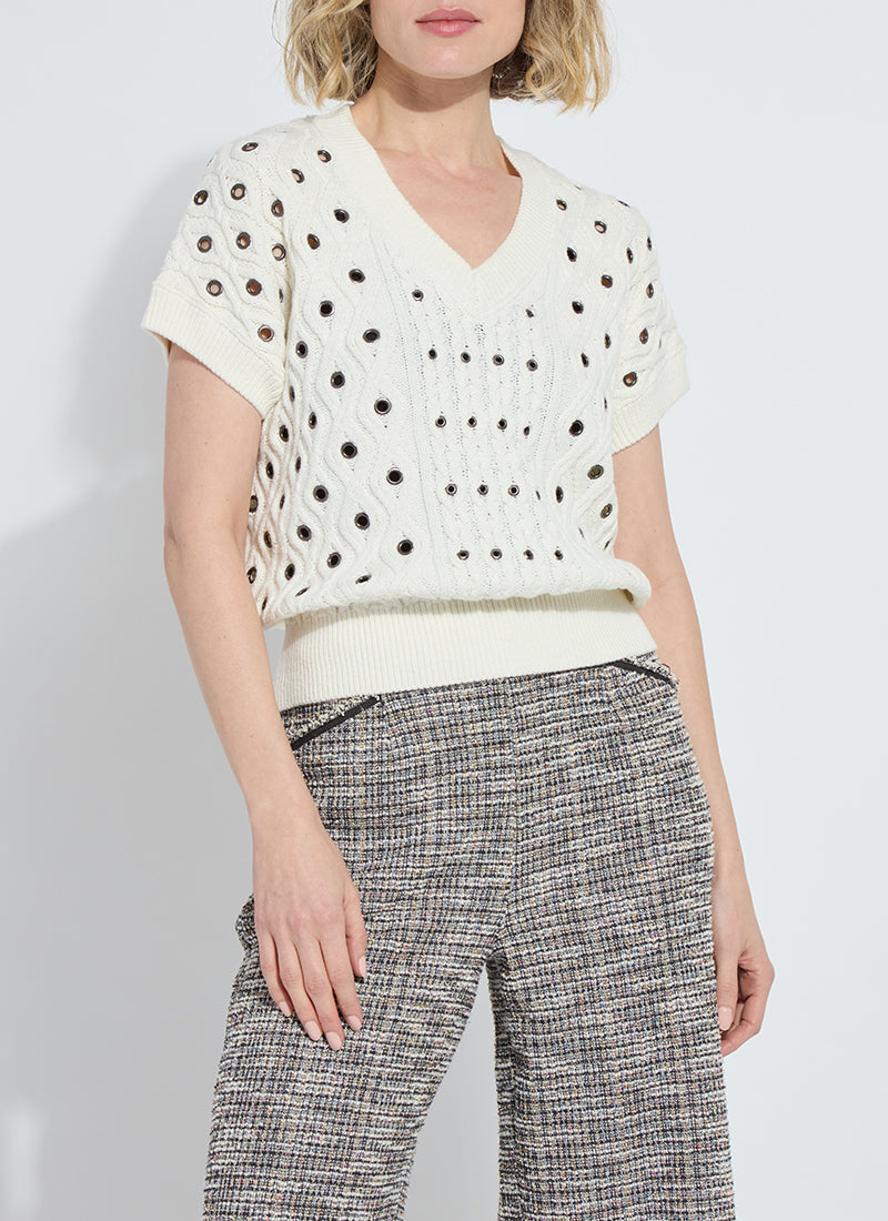 Lysse Claudie Eyelet Cable Vest