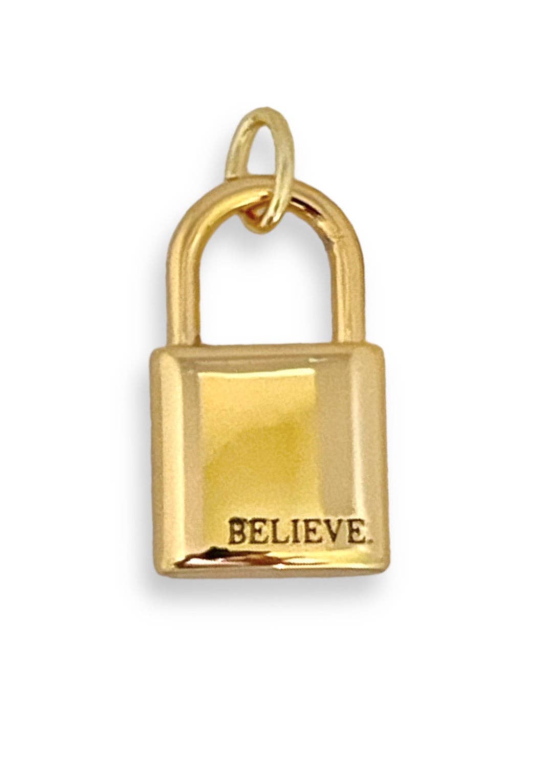 Believe Lock Pendant for Charm Necklace