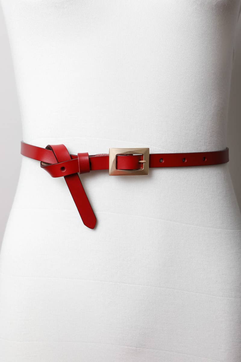 Gold Buckle Skinny Waist Belt