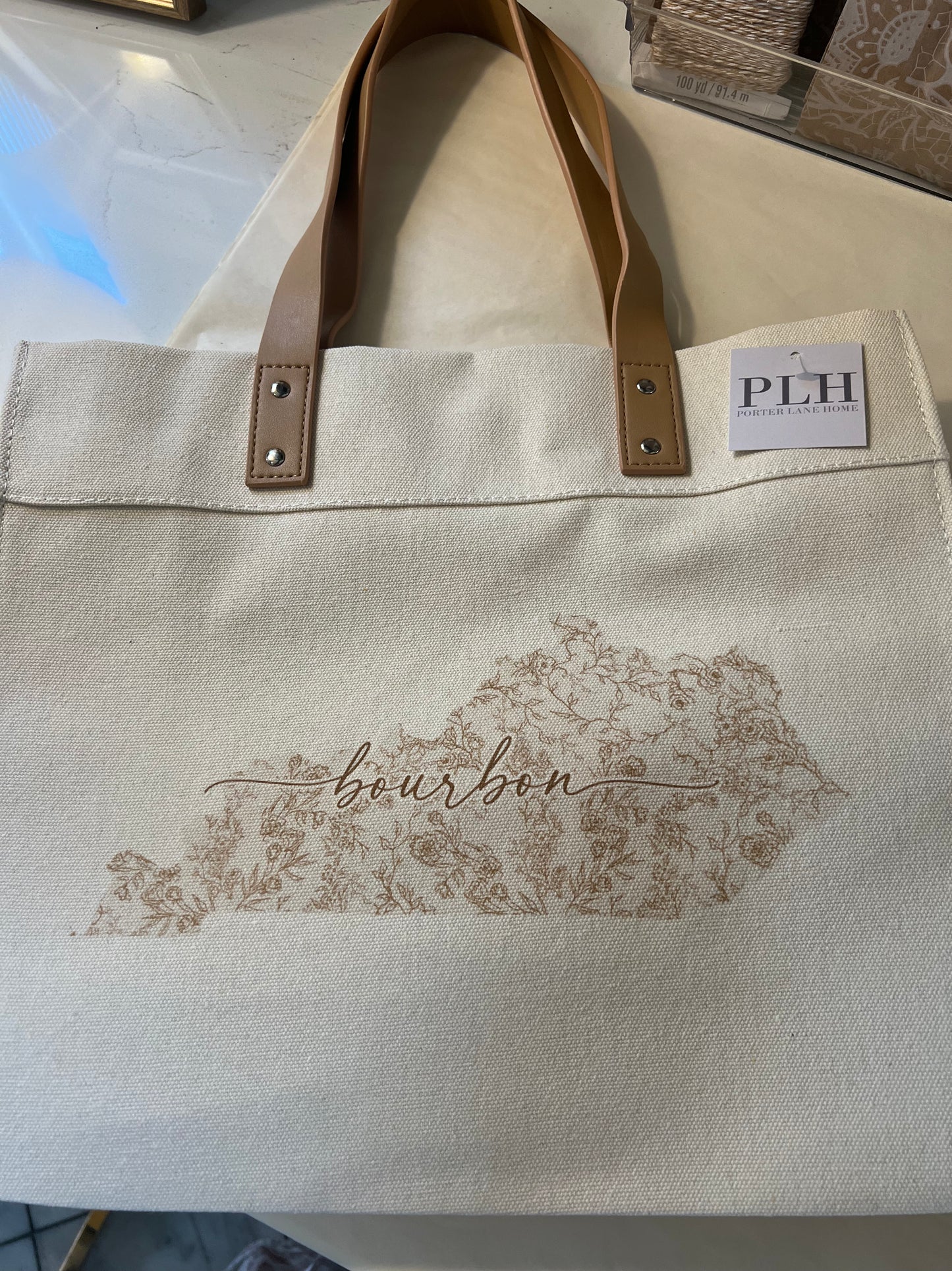 Vintage Floral Kentucky Bourbon Market Tote
