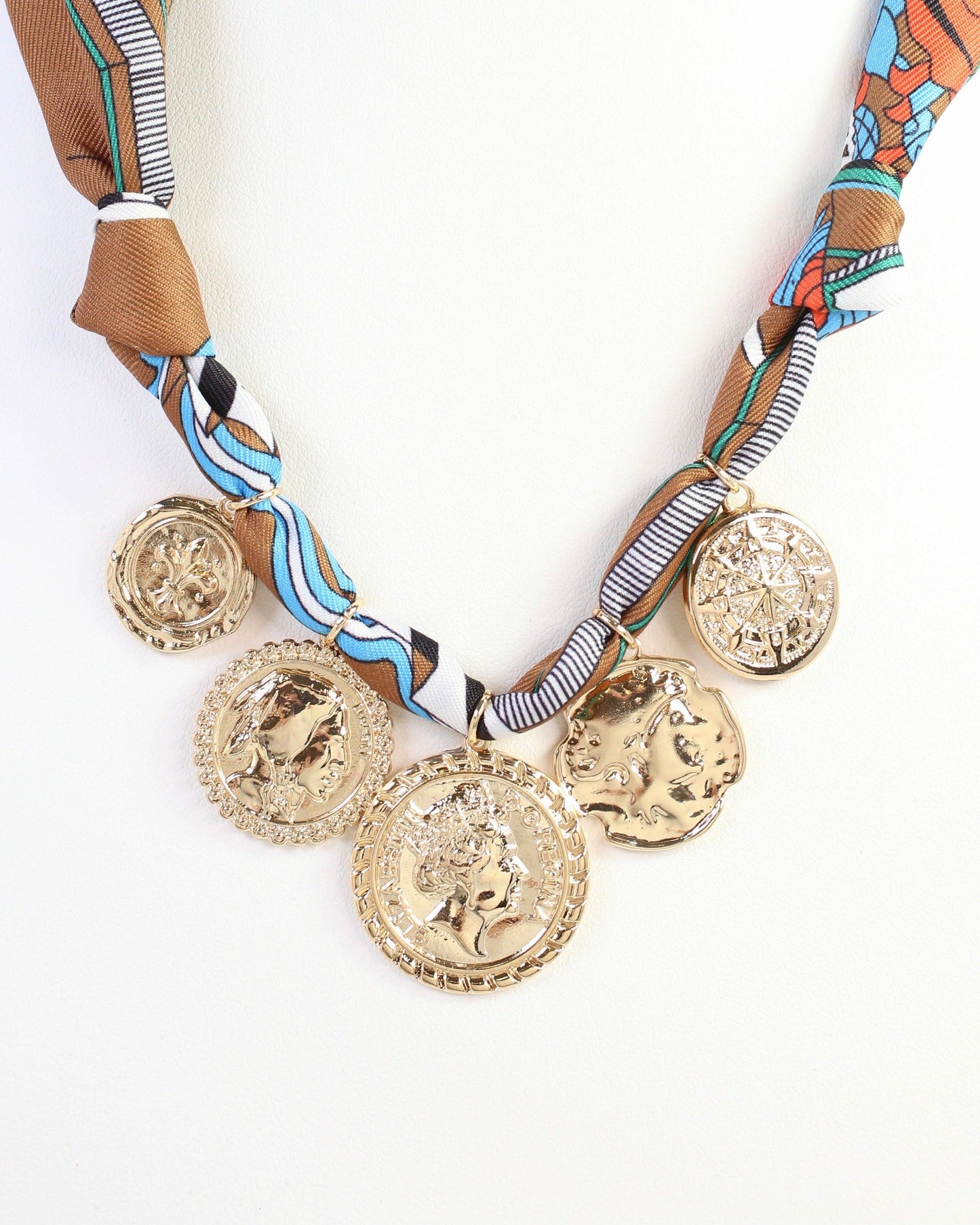 Sellers Scarf Charm Necklace Camel