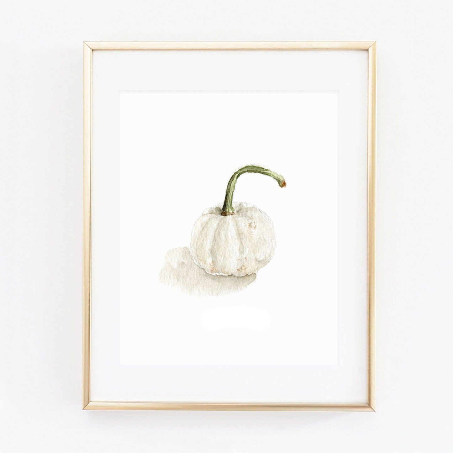 White pumpkin art print