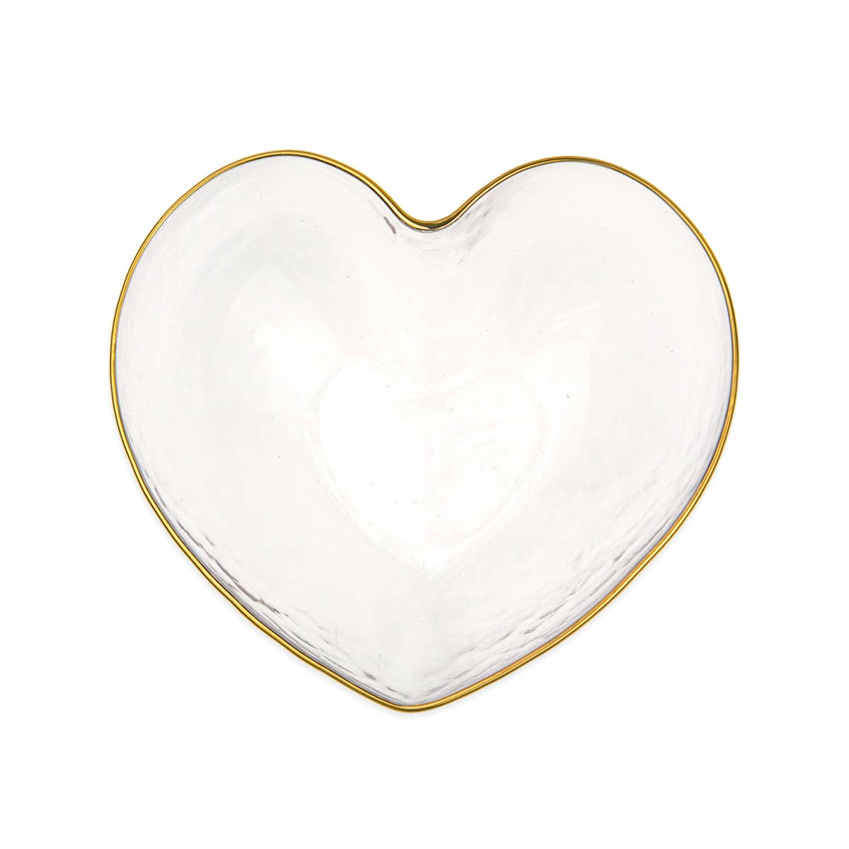 Heart Glass Bowl Clear/Gold 5.9x2.2x5.5