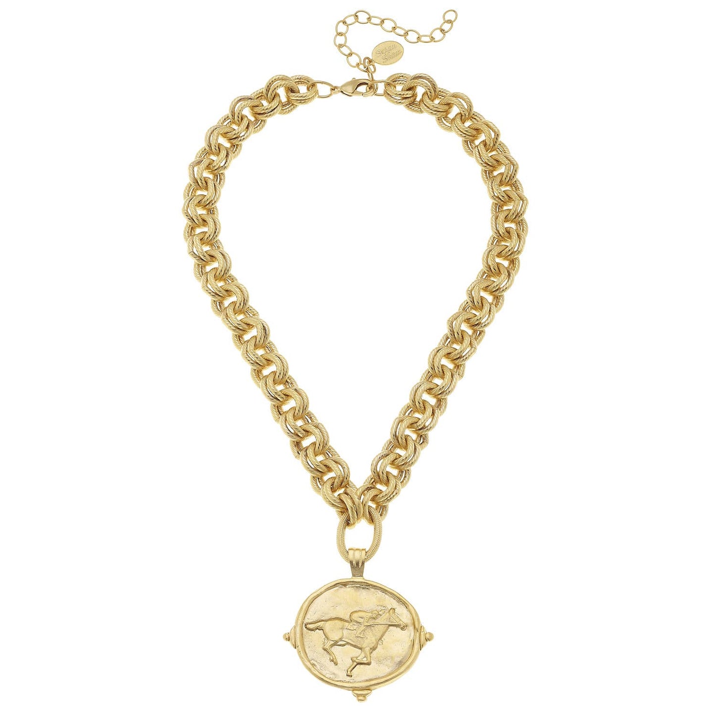 Gold Race Horse Necklace