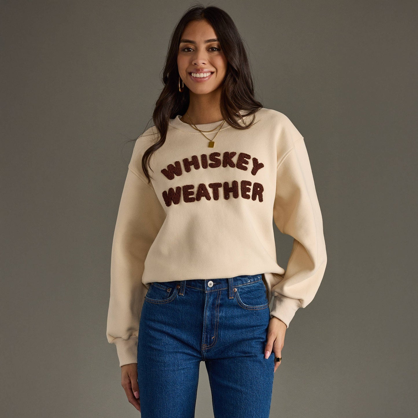 Beige Whiskey Weather Sweatshirt