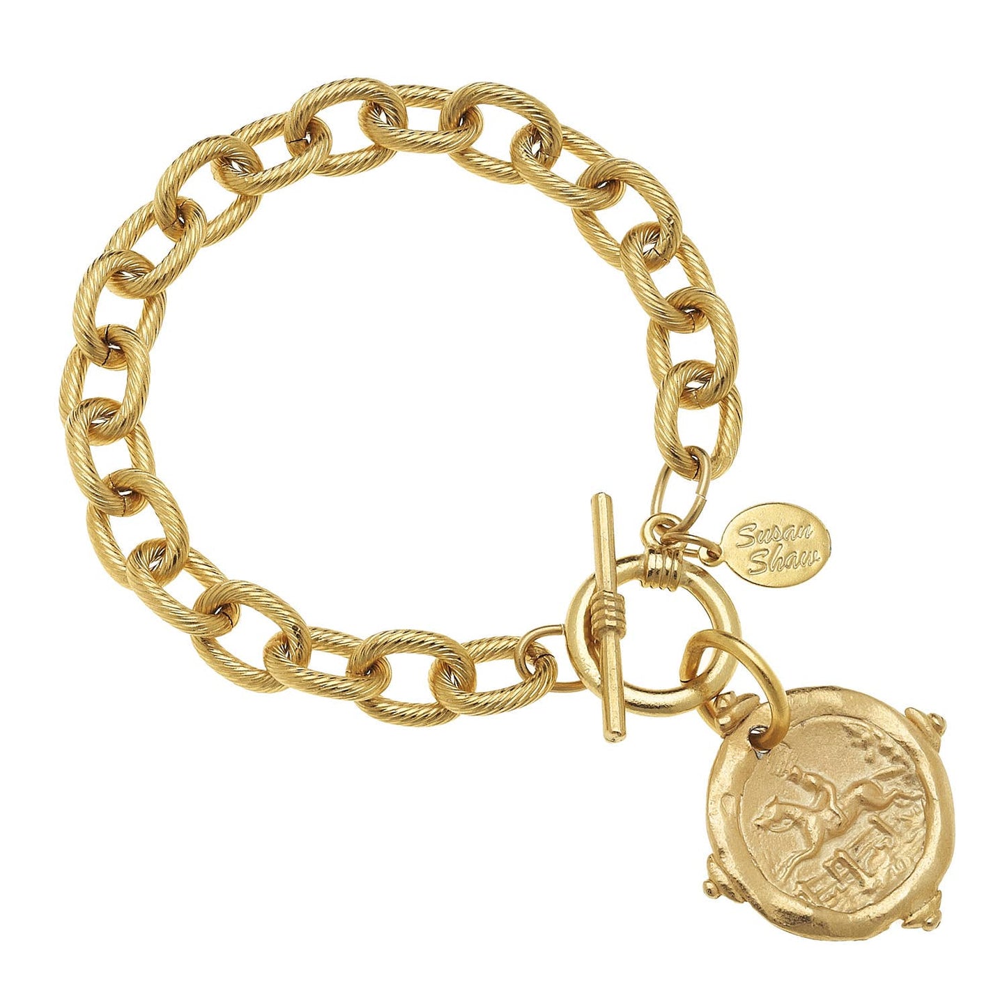 Gold Equestrian Intaglio Bracelet