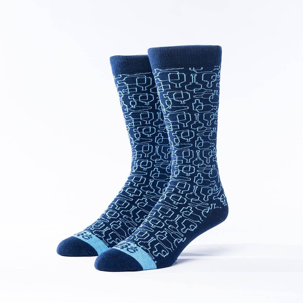 Bourbon Days Socks - Navy + Light Blue