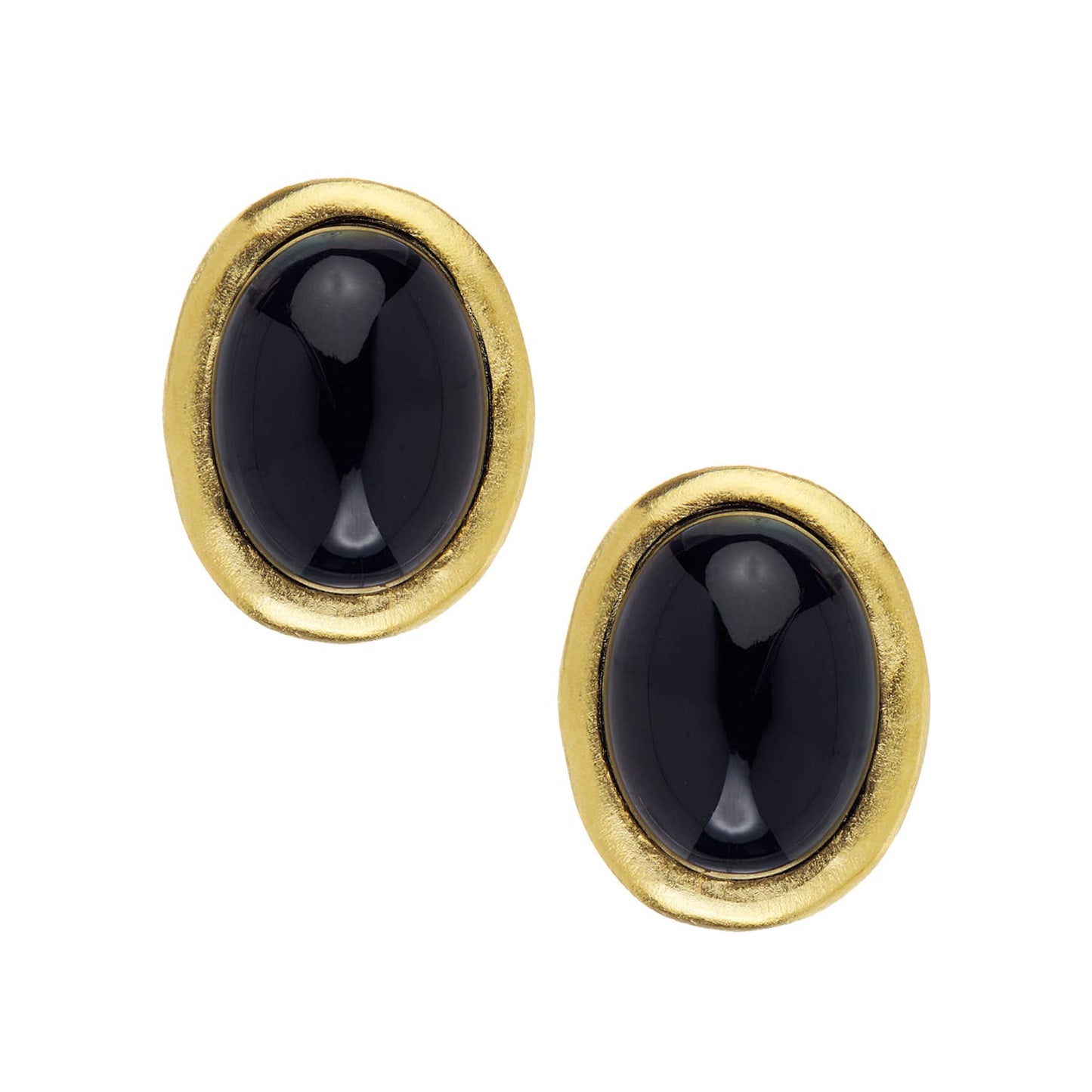 Black Onyx Cabochon Studs