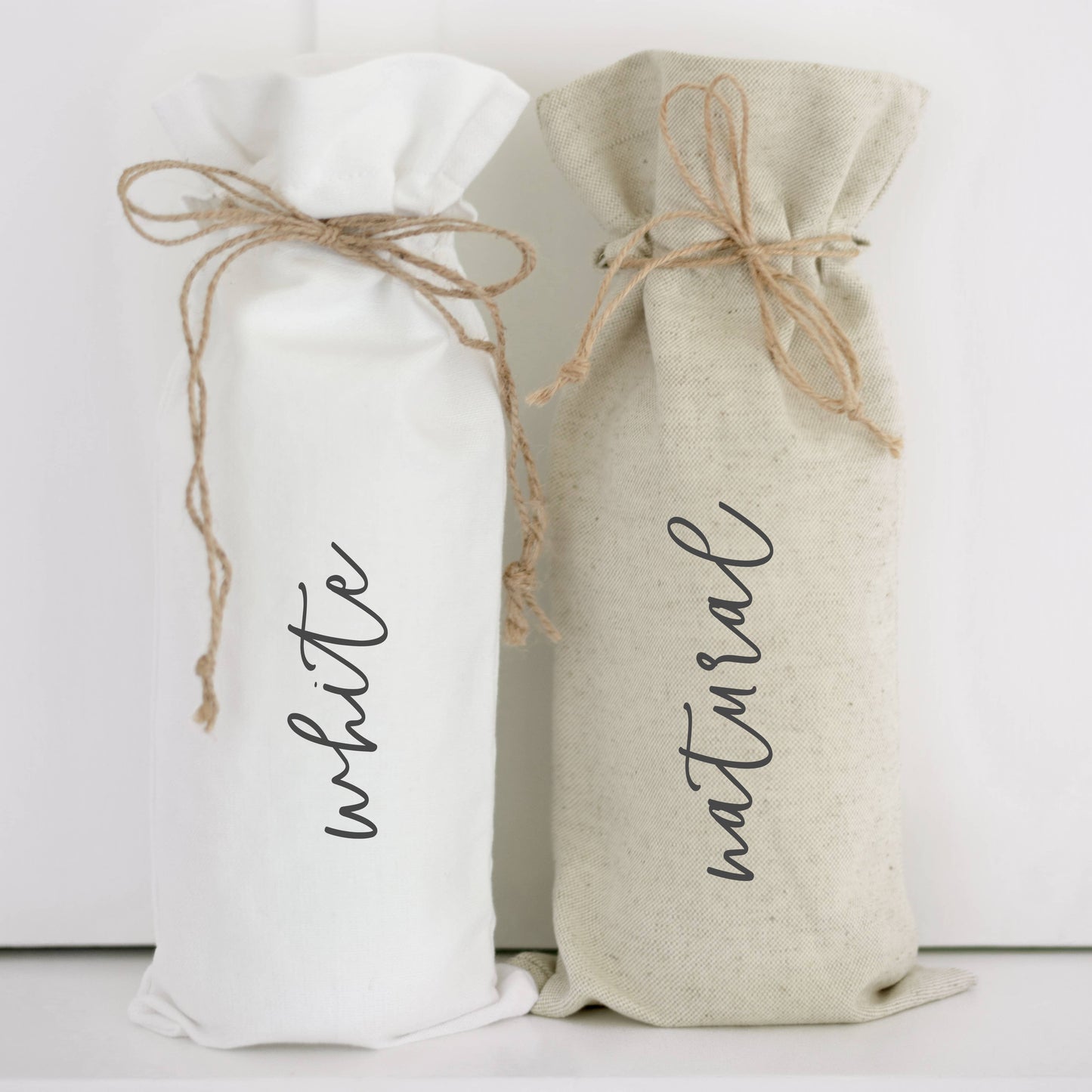 Merry Christmas Greenery Wine Bag