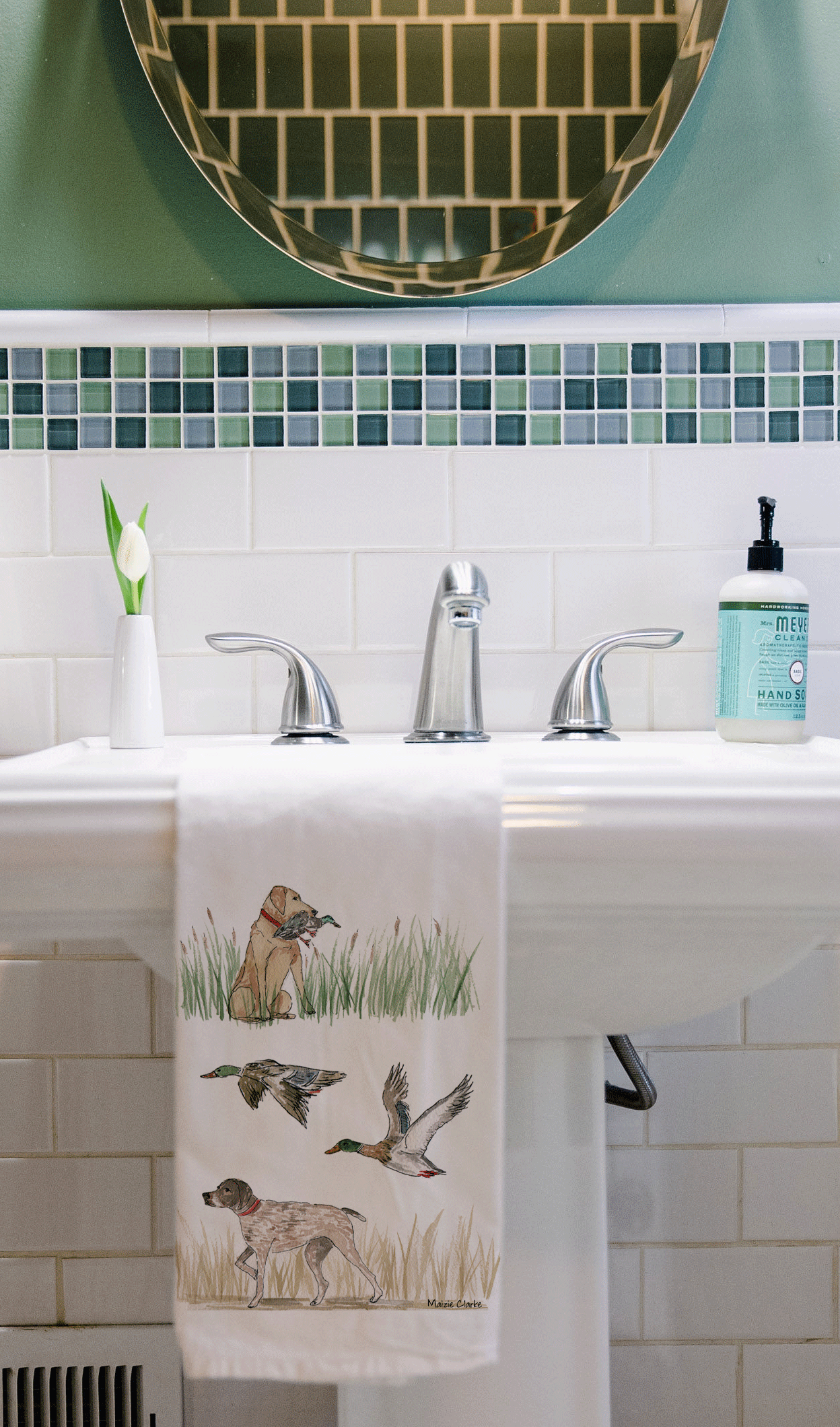 Illustrated Hunting Dog Tea Towel