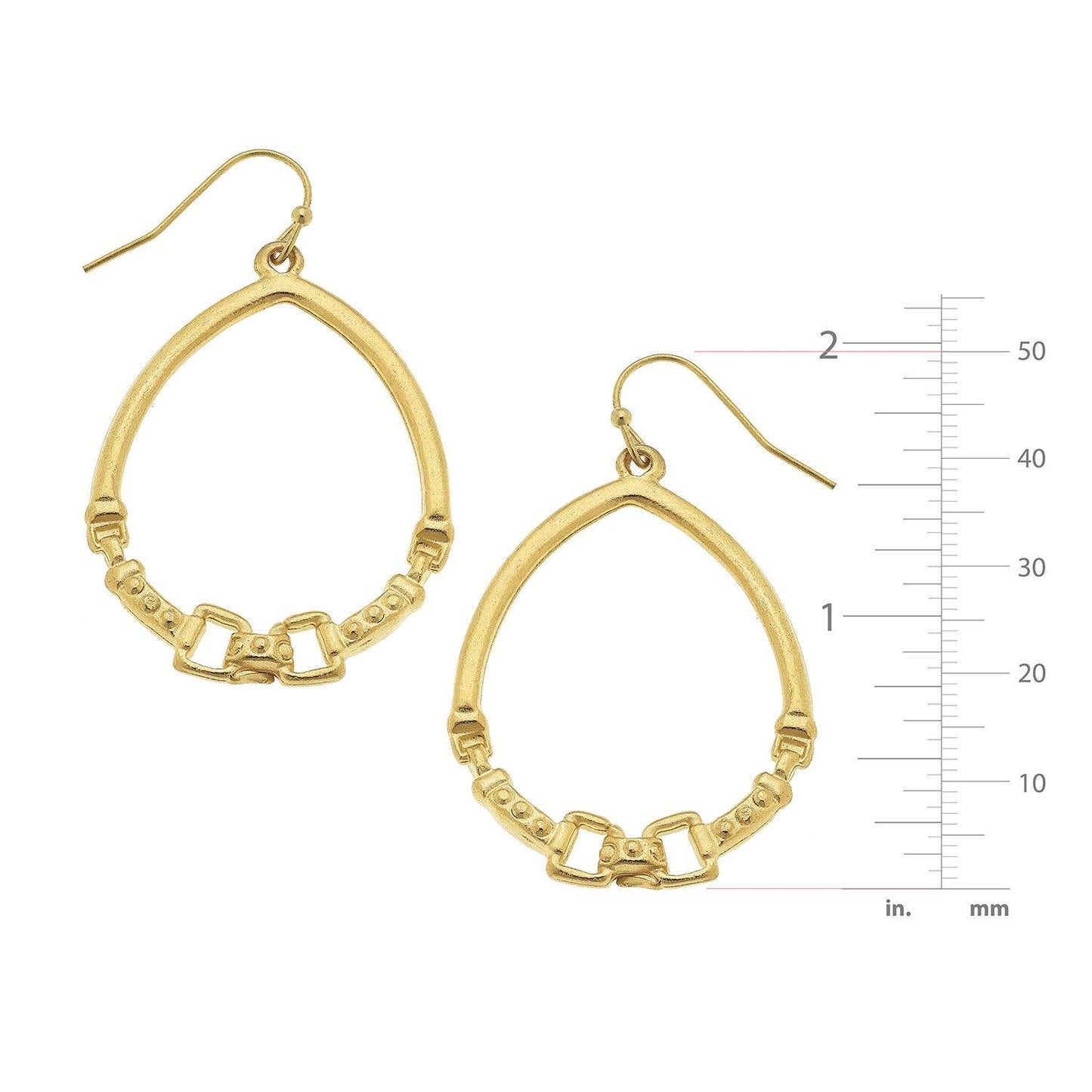Gold Oval Horse Bit Earrings