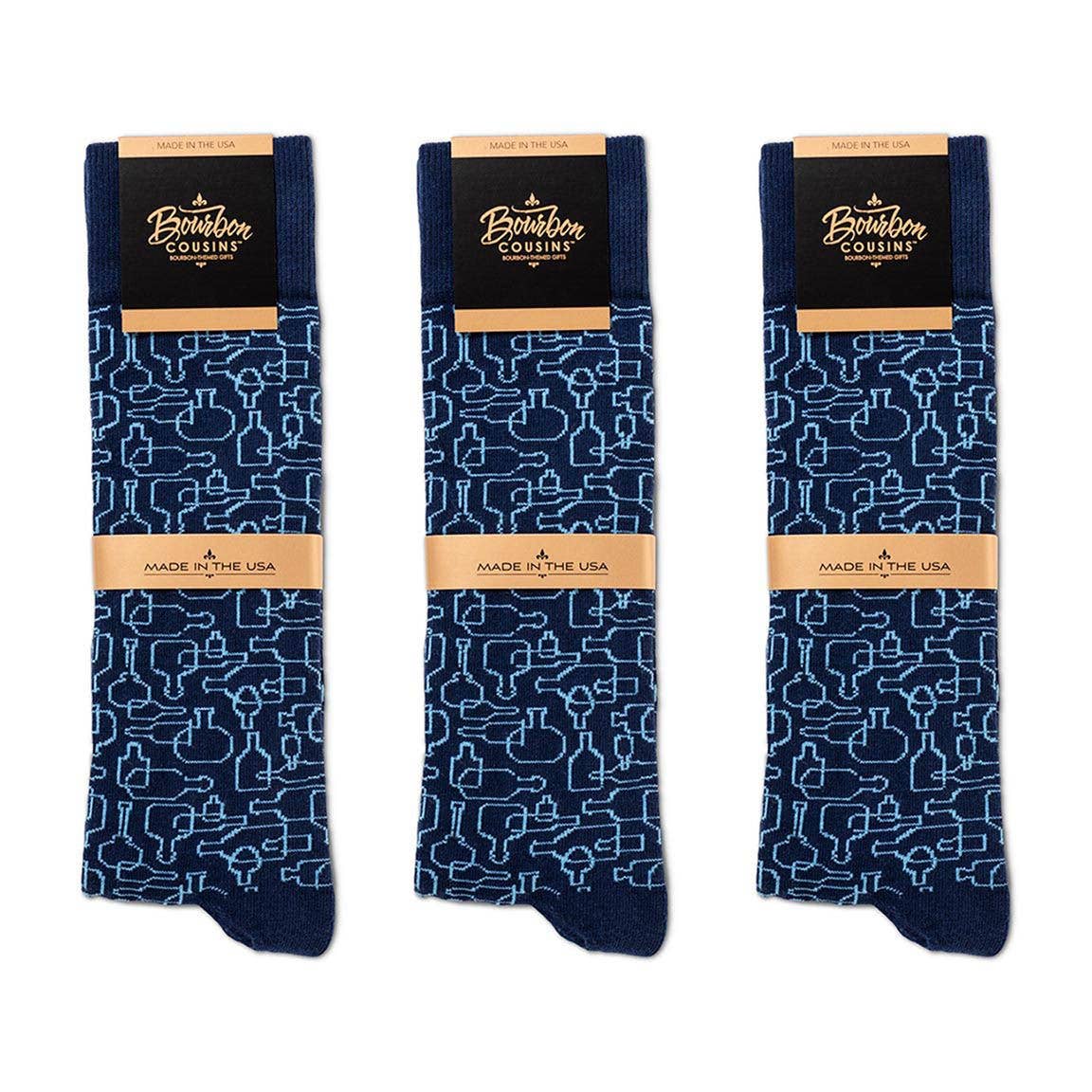 Bourbon Days Socks - Navy + Light Blue