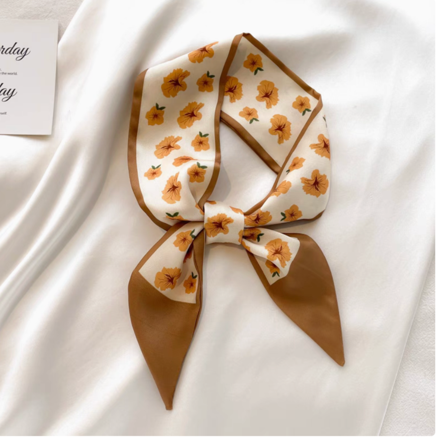Silk Twilly Scarf Neck Scarf for Handbag Accessory Women