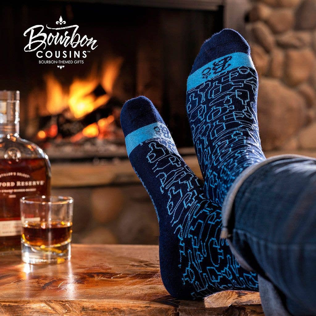 Bourbon Days Socks - Navy + Light Blue