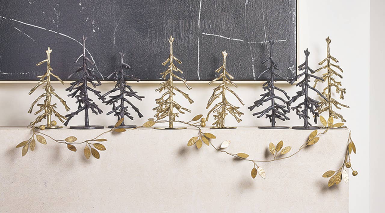 Gold Metal Twig Trees - Set of 2
