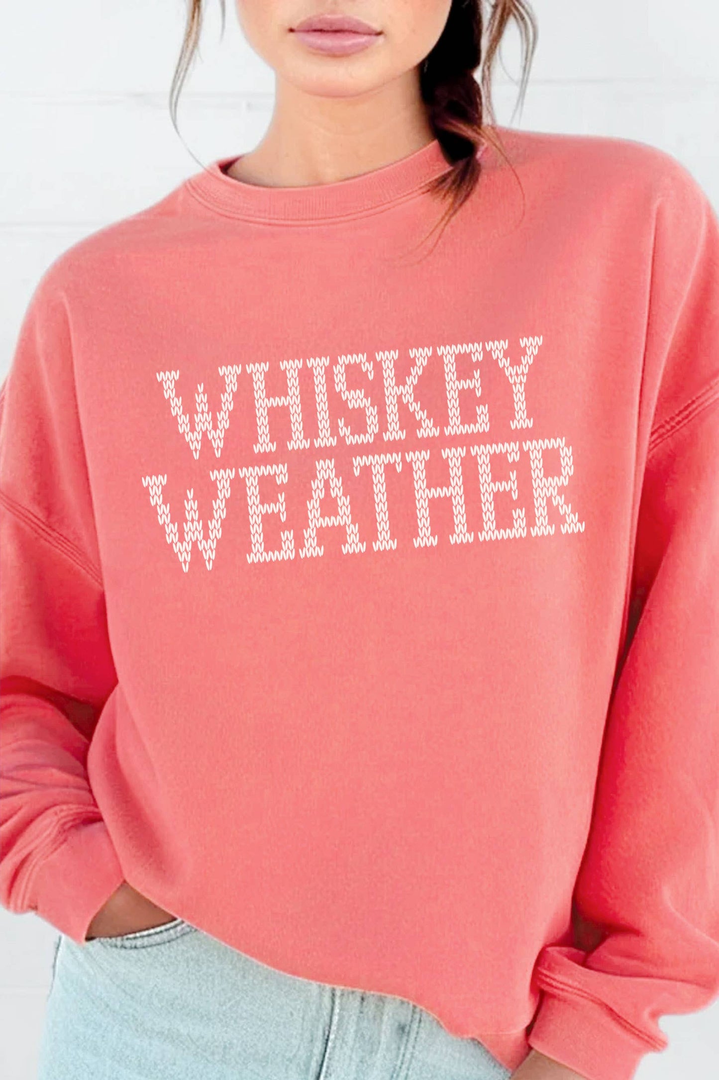 WHISKEY WEATHER GRAPHIC BRUSHED SWEATSHIRTS
