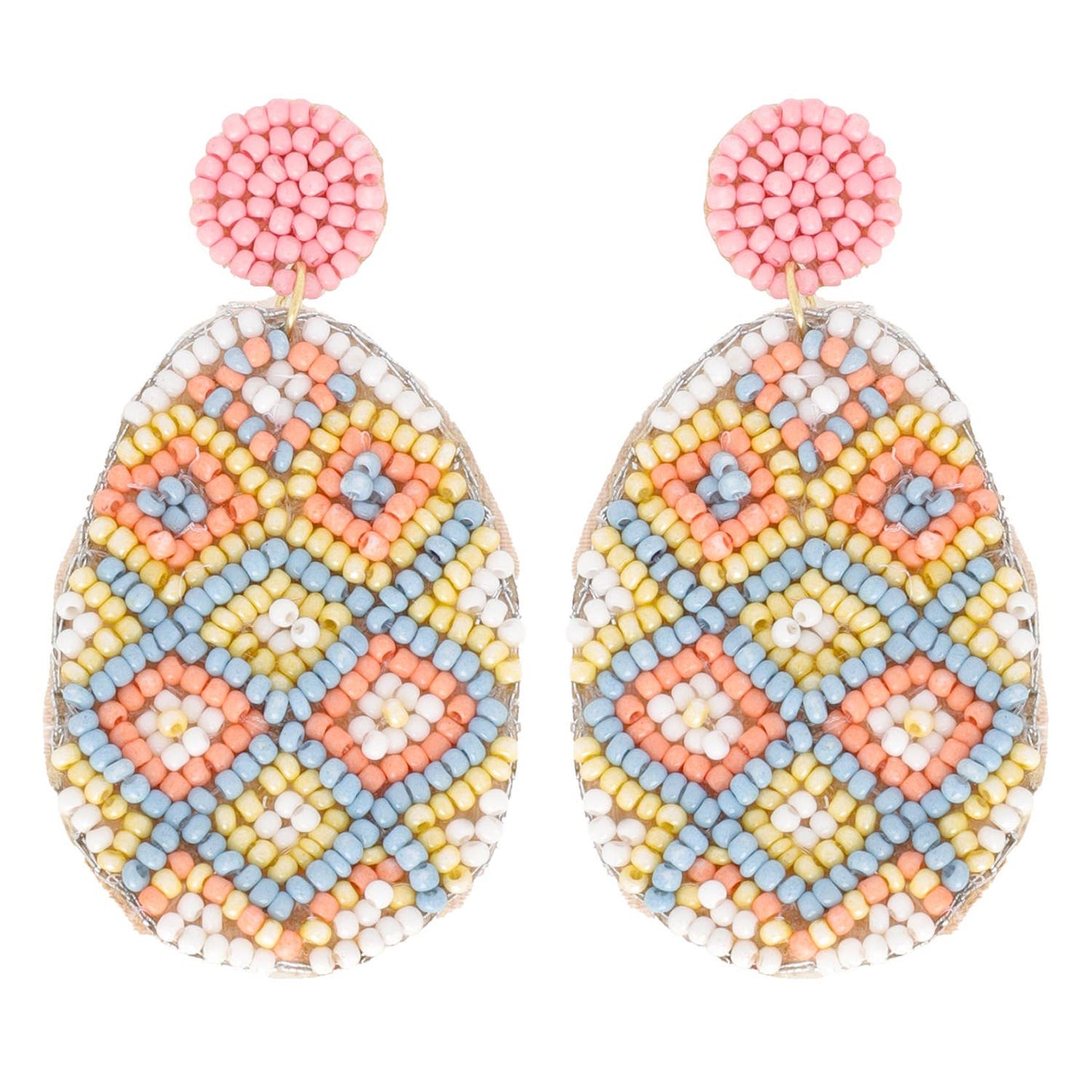 2-Tier Easter Egg Beaded Embroidery Earrings